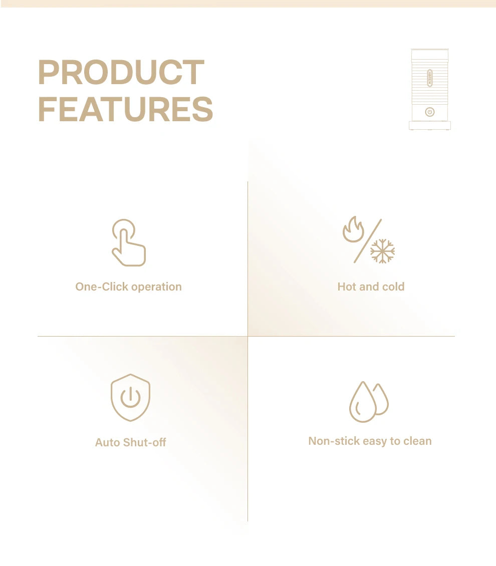 HiBREW Milchaufschäumer, Milchaufschäumer, Schokoladenmischer, Kalt-/Heißmilch, Latte Macchiato, Cappuccino, vollautomatisch, Milchwärmer, Cool Touch M1A