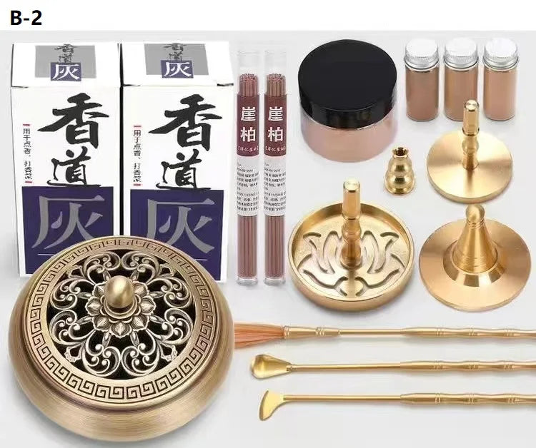 Incense Burner Set Brass Incense Fragrance Making Kit Incense Sealing Mold Incense Holder for Yoga Meditation Home Fragrance
