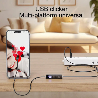 Auto Tapper Phone Clicker Adjustable Speeds Tapping Device Digital Display for Live Broadcasts Games App Testing Computer Tablet