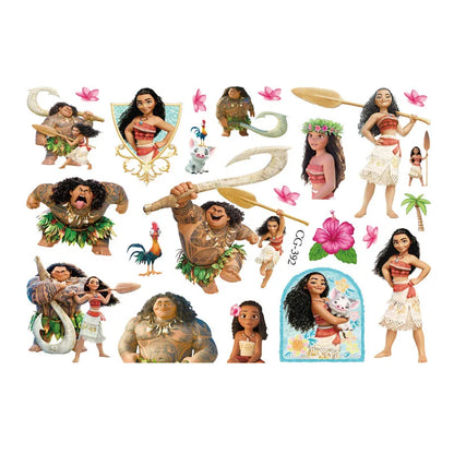 Moana 2 Disney Tattoo Stickers Children's Toys Cartoon Anime Kawaii Sticker Kids Birthday Party Decoration Boys Girls Cute Gifts