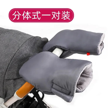 Baby Stroller Gloves Waterproof Warm Winter Antifreeze Mittens With Tissue Phone Bag Transparent Can Be Touch Screen