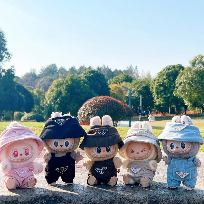 NO Doll,  For Labubu Doll Clothing Set Hat 17cm Clothes Shoes Doll DIY Accessories Training Sitting Party Games Toys Gifts