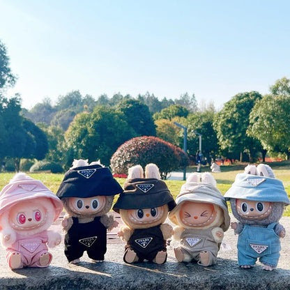 NO Doll,  For Labubu Doll Clothing Set Hat 17cm Clothes Shoes Doll DIY Accessories Training Sitting Party Games Toys Gifts