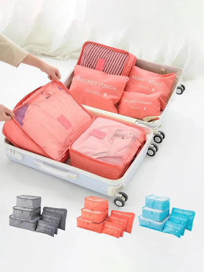 Premium 6-Piece Travel Luggage Organizer Set - Lightweight Packing Cubes for Suitcase Organization