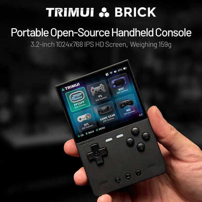 TRIMUI BRICK Handheld Game Console 3.2'' IPS Screen Linux System Trimui UI Metal Back Panel Key LED Lighting Free Keycap Gifts