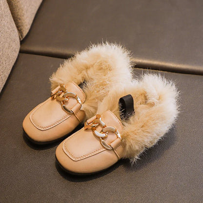 Kids Winter Slippers - Luxury Fur Lined Non-Slip Indoor Boots for Boys & Girls