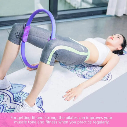 Yoga Pilates Ring Durable Non-Slip Exercise Circle Magic Exercise Circle with Dual Grip for Thigh Pelvic Floor Muscle Training