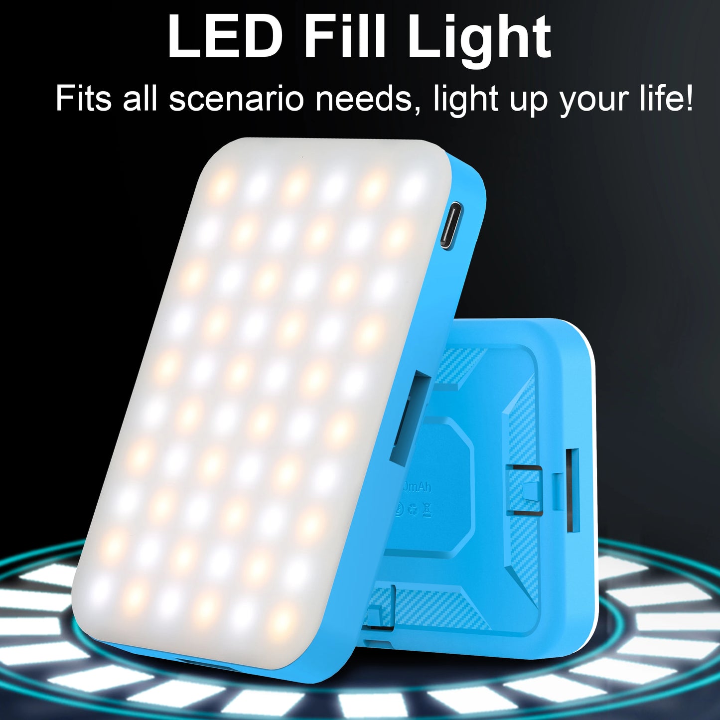 LED Selfie Light,60 LED Beads 2500mAh Rechargeable CRI 97+, 7 Light Modes,Portable Clip on Light for Phone Tablet Laptop TikTok