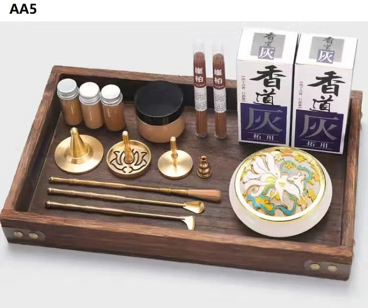 Incense Burner Set Brass Incense Fragrance Making Kit Incense Sealing Mold Incense Holder for Yoga Meditation Home Fragrance
