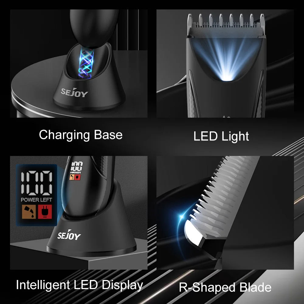 SEJOY Hair Trimmer Men Facial Beard Body Grooming Kits Electric Hair Clipper Nose Ear Trimer Rechargeable