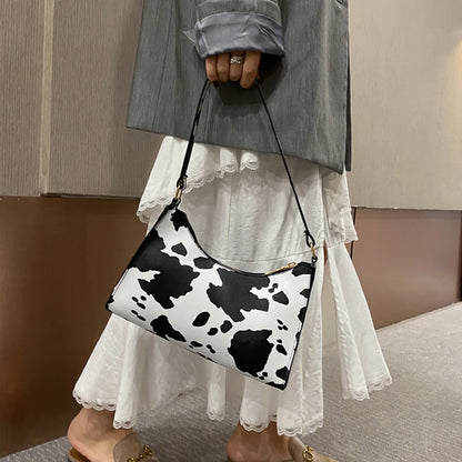 Fashion Zebra Print Women Luxury Handbag PU Leather Simple Underarm Shoulder Bags Female Daily Design Clutch Totes Purse Pouch