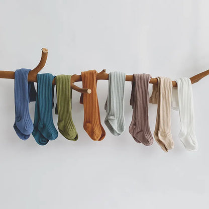 Girls Cotton Tights - Soft Knitted Pantyhose for Babies & Toddlers | Macaron Colours