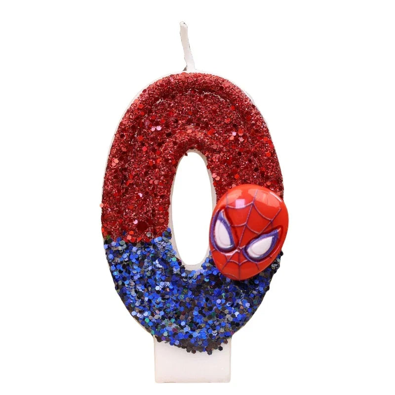 Superhero SpiderMan Fun Figure Candle Cute Cartoon Pattern 0-9 Party Birthday Candle Cake Decoration Children Party Gift
