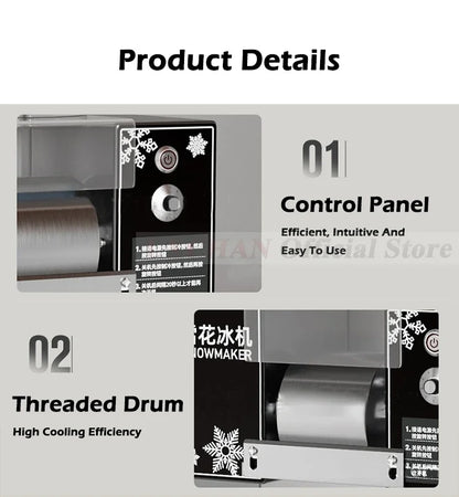 HomeWise 120KG/24H Korean Snowflake Ice Machine Commercial heavy duty Small Milk Mango Bingsu Shaver Smoothie Crusher 110V 220V