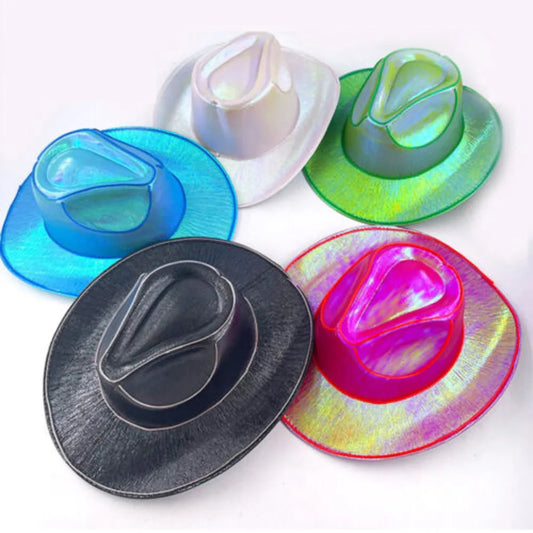 Men Women LED Disco Western Costume Play Dress Up Party And Cowboy Hat
