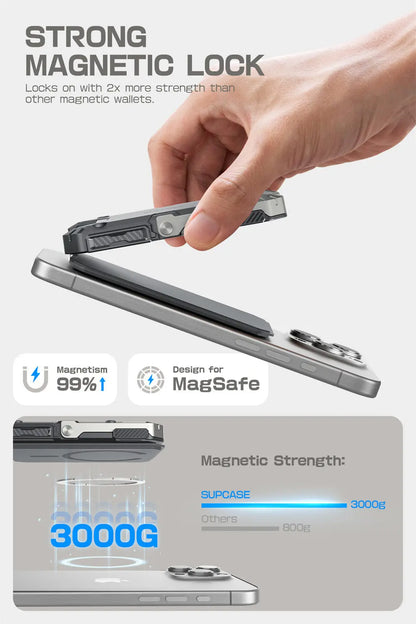 SUPCASE Magnetic Tripod Phone Stand Credit Card Holder for iPhone 16/15/14/13/12 Adjustable Phone Stand Compatible with MagSafe