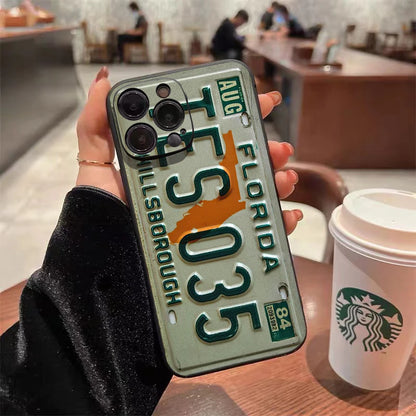 Retro Vintage License Plate Phone Case For iPhone 17 16 15 14 13 12 11 Pro Max Mini SE 7 8 Plus 16E Shockproof Non-Slip Cover