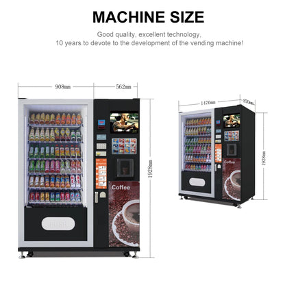 Automatic Coffee Vending Machine Drink Snacks Integrated Commercial with Snack Machines MDB System coffee machines With Grinder