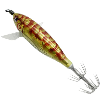 Horizontal wood Shrimp 5.5g Laser Luminous Floating Egi lure Squid Jigging Shrimp Octopus Cuttlefish Night Fishing Baits Sea