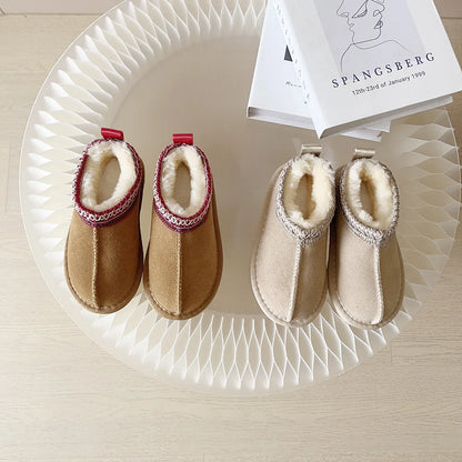 Kids Winter Slippers - Luxury Fur Lined Non-Slip Indoor Boots for Boys & Girls