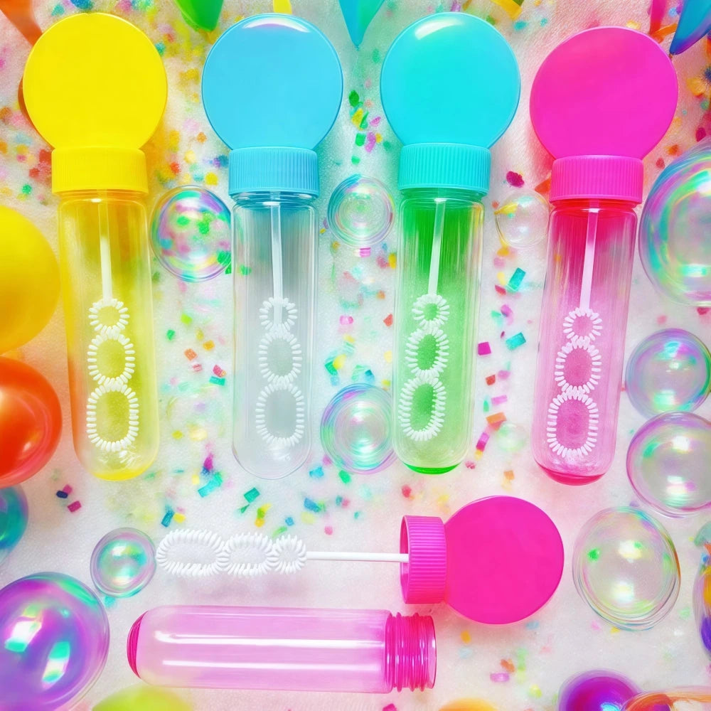 6/12/18Pcs 4.3x14cm Soap-free Liquid Bubble Tube Birthday Celebration Wedding Party Halloween Christmas Carnival Gift Decoration