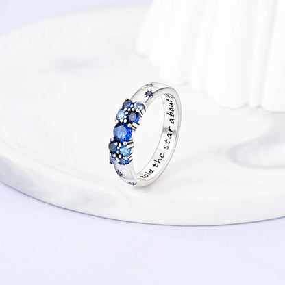925 Sterling Silver Sparkling Zircon Ring - Classic Stackable Wedding Band for Women