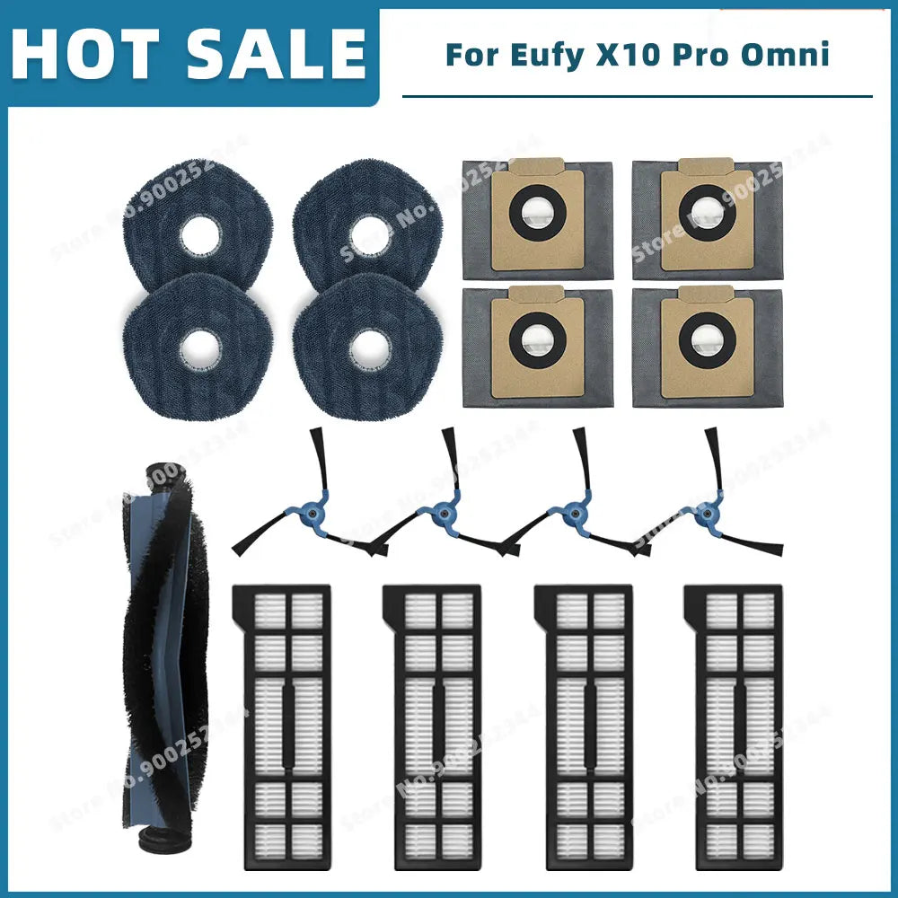 Compatible For Eufy X10 Pro Omni Replacement Parts Accessories Roller Side Brush Filter Mop Cloth Dust Bag