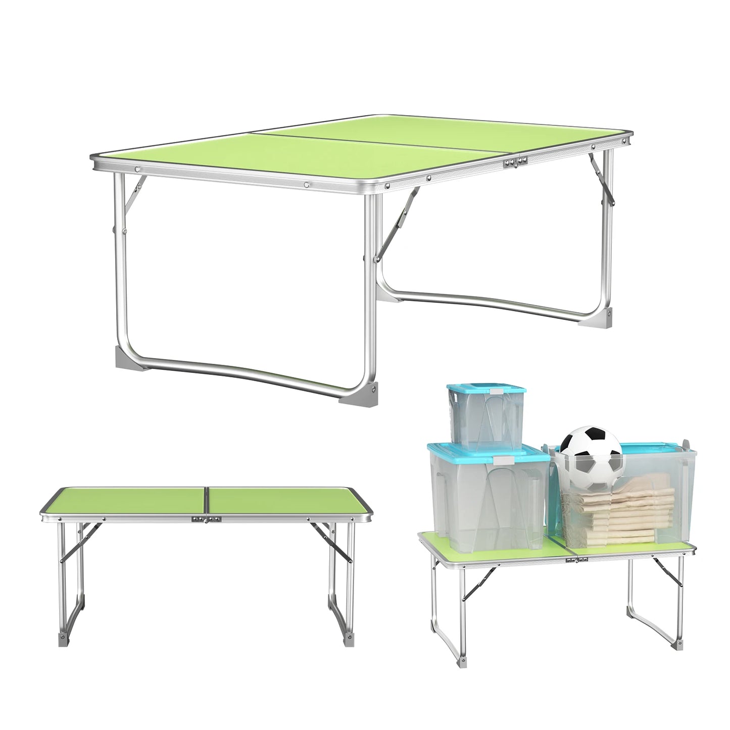 Folding Table Desk Indoor Table Bed Sofa Tray Lap Standing Desk Stand Reading Holder Outdoor Table for Picnic Camping BBQ Party