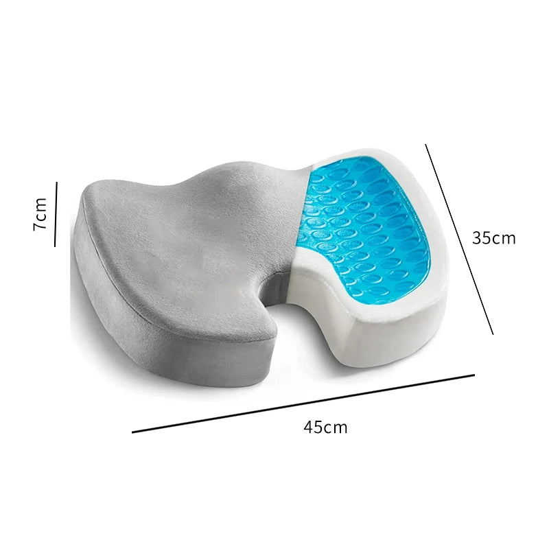 Gel Cushion Non-slip Gel and Memory Foam Coccyx Cushion Office Chair Cushion Car Cushion Sedentary Artifact