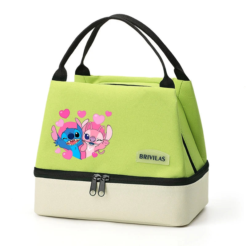Isolierte Lunchtasche von Stitch, tragbare Aufbewahrungstasche für Lunchboxen, faltbare, isolierte Kühltasche, ideal für Büro, Schule und Picknick