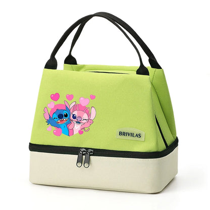 Isolierte Lunchtasche von Stitch, tragbare Aufbewahrungstasche für Lunchboxen, faltbare, isolierte Kühltasche, ideal für Büro, Schule und Picknick
