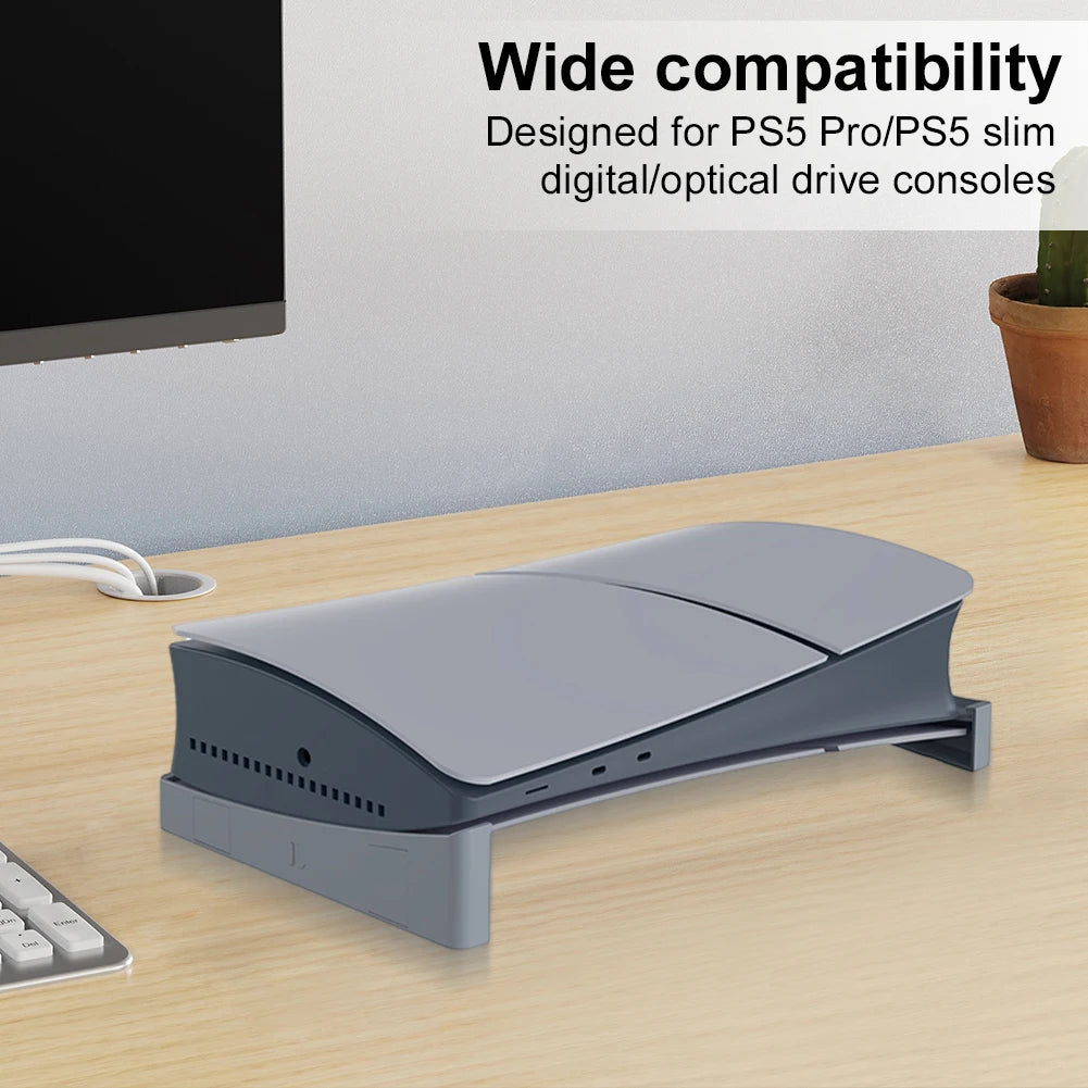 Horizontal Game Console Base Stand Holder Game Console Desk Stand Storage Rack Host Storage Rack for PS5/PS5 Slim
