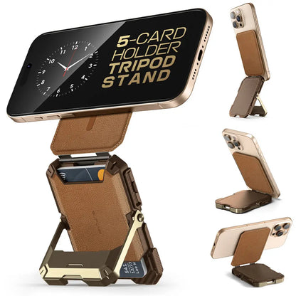 SUPCASE Magnetic Tripod Phone Stand Credit Card Holder for iPhone 16/15/14/13/12 Adjustable Phone Stand Compatible with MagSafe