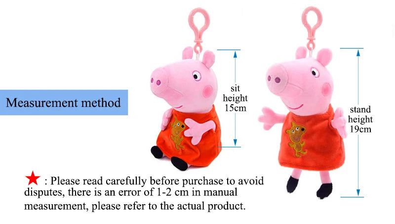 19CM Peppa Pig George Dad Mom Quality Best-selling Children's Cartoon Stuffed Doll Gift Toy Pigs Home Children's Room Decoration
