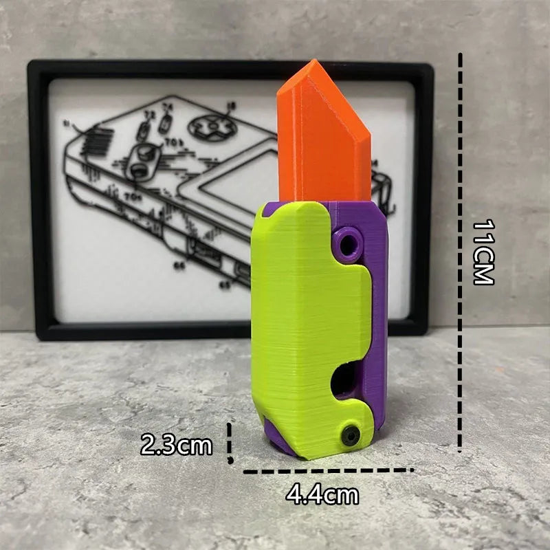 Gravity Folding Claw Knife Radish Knife 3d Printing Gravity Knife Small Radish Knife Push Card Decompression Fidget  Mini Toy