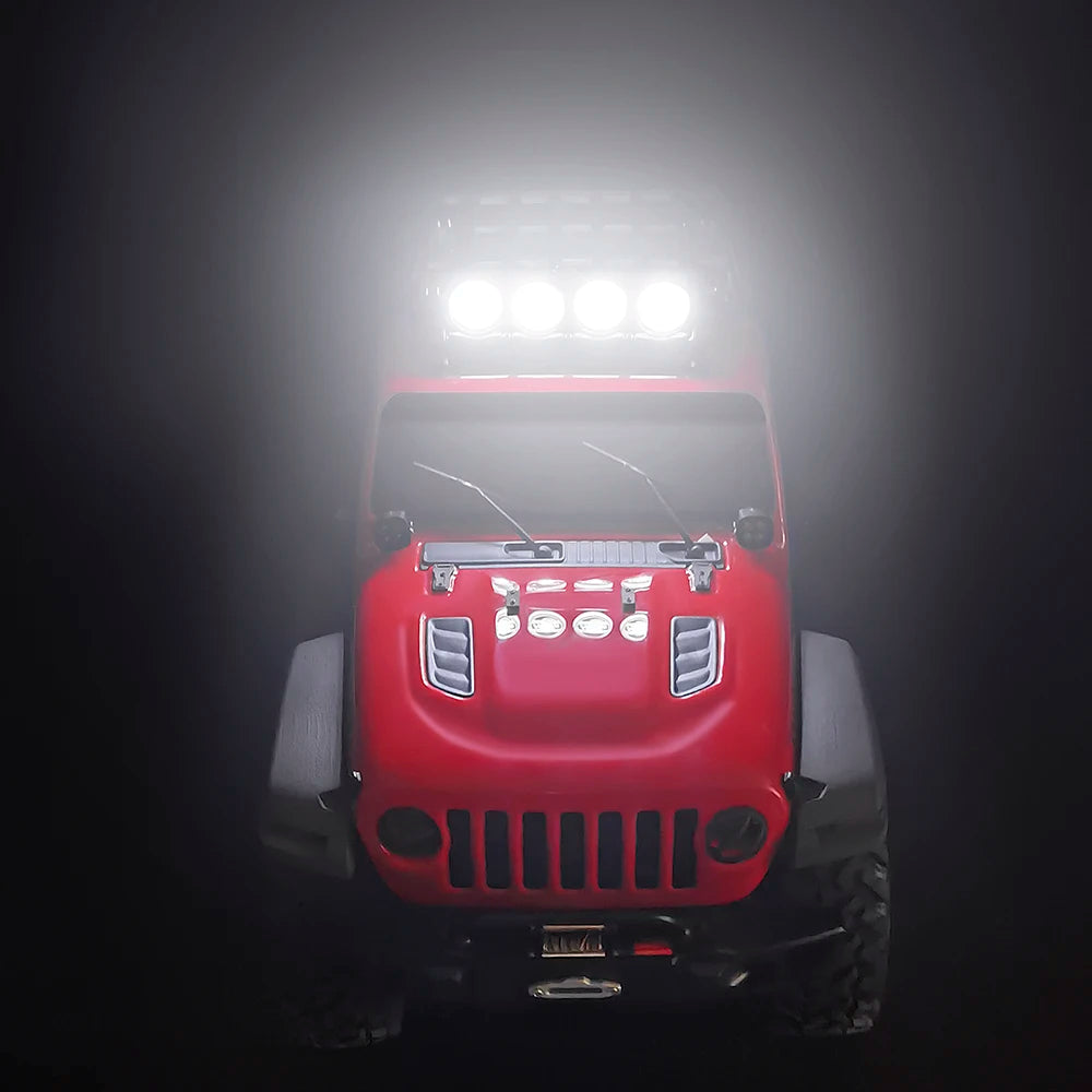 MIBIDAO 2/4LED RC Car Roof Light Round Lamp Spotlight For 1/10 Axial SCX10 II 90046 TRX4 Tamiya CC01 D90 D110