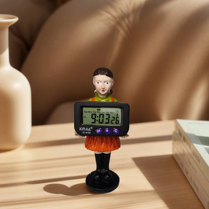 Korean Movie Resin Doll Game Accessories Digital Clock Desktop Decoration Bedroom Electronic Alarm Clock for TV Drama Fans