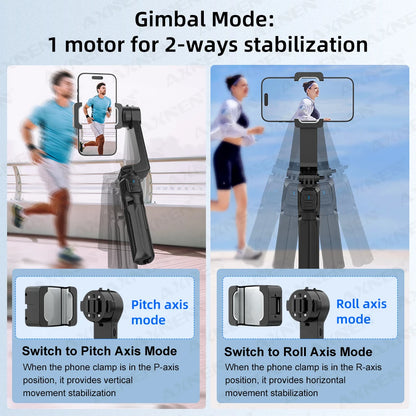 AXNEN HQ2-SE Smartphone Gimbal Stabilizer Handheld Mobile Shooting Stabilizer for Gopro Action Cameras Android iPhone Video Vlog