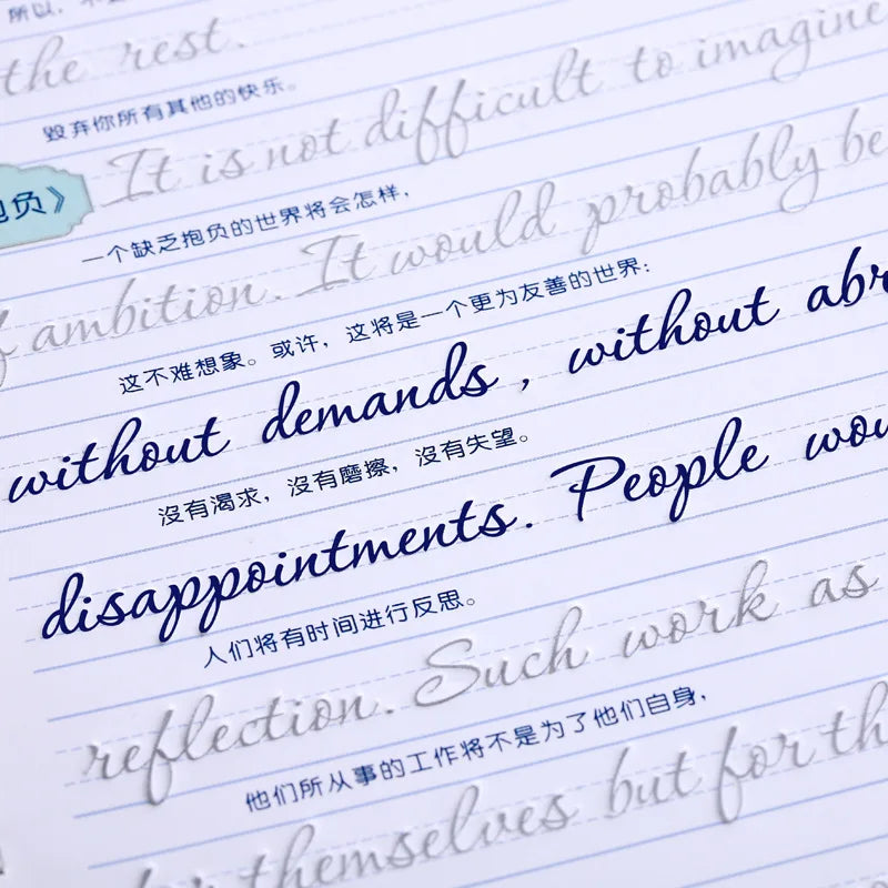 Exercises Copybook Calligraphy Practice Book Cursive Writing English Pen Chinese Calligraphy for Adult Children