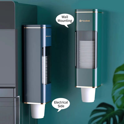 Disposable Cup Holder Cup Extractor Wall Mounted Non Perforated Dust-Proof Moisture-Proof Storage Rack