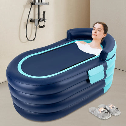 1.4m 4 layers Foldable Bathtub Household Inflatable Adult Bathtub With Wireless Electric Air Pump for Hot Water and Ice Bath