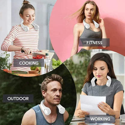 Portable Mini Neck Hanging Fan USB Rechargeable Wearable for Outdoor Sports Running Travel No Blades Summer Cool Hvac tools