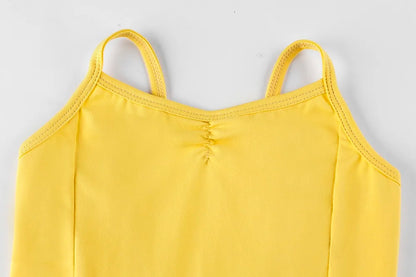 New Girls Camisole Ballet Leotard Dancewear Cotton Gymnastics Leotard Strap Ballet Leotard Dress