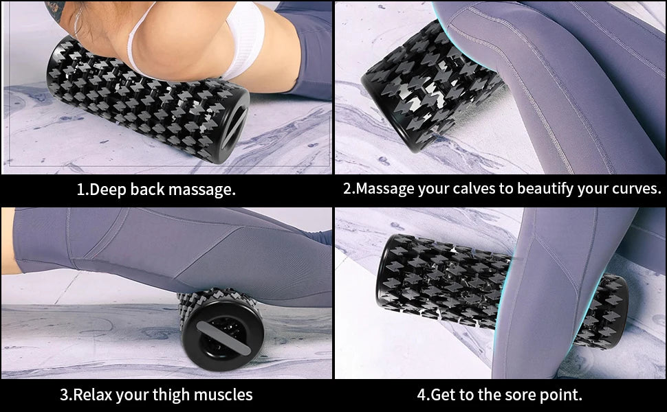 Folding Yoga Column Adjustable Pilates Foam Roller Portable Fitness Equipment Leg Back Muscle Massage and Relaxation