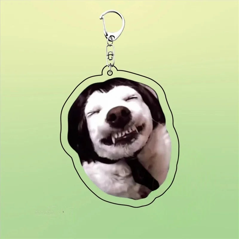 Huh Cat Keychain Meme Keychain  Fanny Cat Keyring Talking Cats Confused Cat Pandant Cute Gift