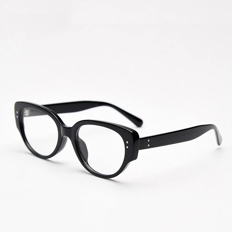 New Fashion Unisex Cat Eye Plain Glasses for Men Women Pc Frame Glasses for Party Eyeglasses Metal Studs Square Frame Eyewear