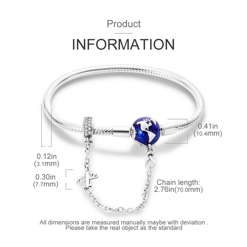 925 Sterling Silver Charm Bracelet - Leaf, Clover, Butterfly & Heart Design | 17-20cm Adjustable