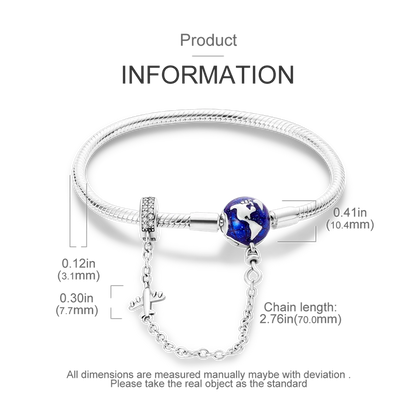 925 Sterling Silver Charm Bracelet - Leaf, Clover, Butterfly & Heart Design | 17-20cm Adjustable