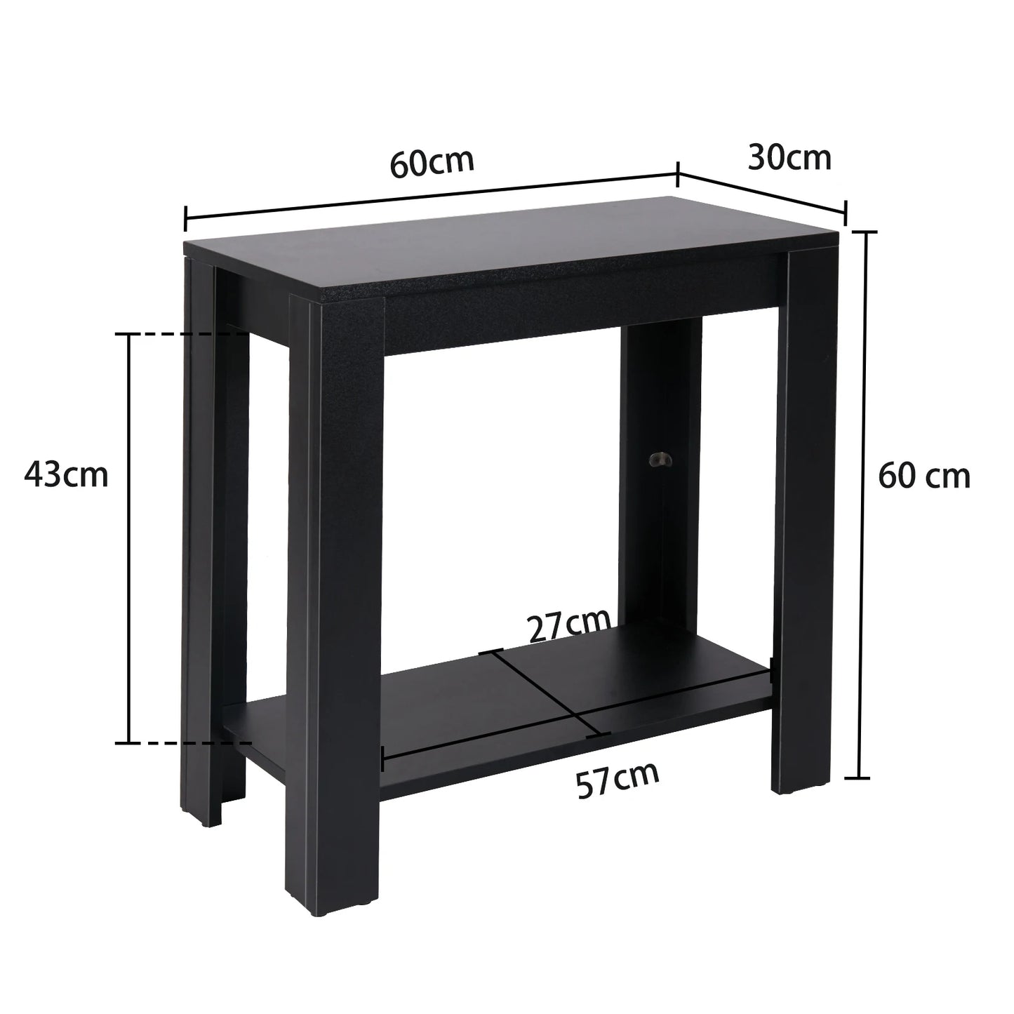 Modern Black Coffee Table Small Wood Narrow Sofa Side End Table Nightstand TV Stand Living Room Furniture