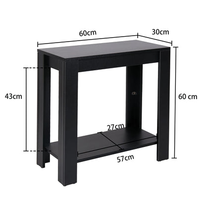 Modern Black Coffee Table Small Wood Narrow Sofa Side End Table Nightstand TV Stand Living Room Furniture
